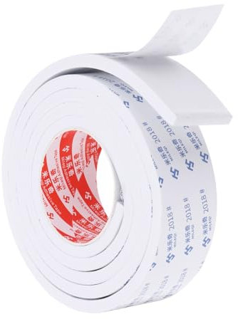PATIKIL Nastro in Schiuma Sigillante da 2m/6.6ft, Larghezza 5cm Spessore 10mm Nastro Sigillante Monofacciale per Isolamento Finestre e Porte, Bianco