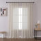 Joydeco 2er Set H245 x B140 cm Leinenfarbene Transparent Vorhang Schiene Gardinen mit Kräuselband Durchlässig Curtains Lang Vorhänge für Schienensystem Modern