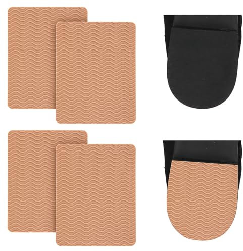 TIESOME 4 Stück Anti Rutsch Schuhsohlen Reparatur, Sohlen für Schuhe, Heel Pads, Gummisohlen zum Aufkleben, Selbstklebende Schuhpads für Männer und Frauen, Geräuschreduzierung(Khaki)