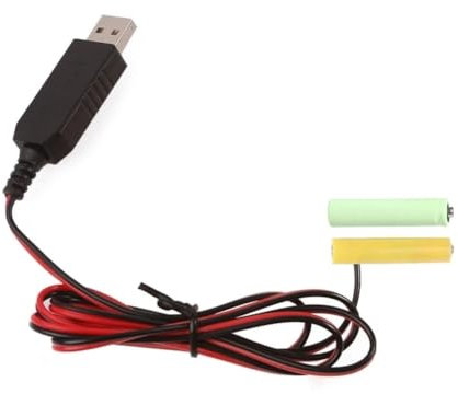 Breeshy USB 5 V auf 3 V LR03 AAA Dummy-Batterie-Eliminierungskabel für Fernbedienung, Radio, LED-Licht, 1 M