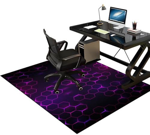 Tkuhknag 140 x 160 cm Tapis Chaise de Bureau Gaming Tapis de Protection en carrelage Tapis Gaming Sol pour Sols Durs Protège Sol sous Chaise Easy Glide pour chaises Tapis pour Fauteuil
