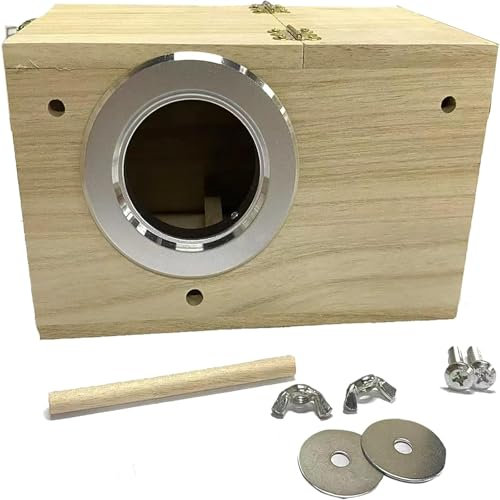 Losxuido Massivholz Papagei Zucht Box Wellensittich Holz Zuchtbox Vogelzuchtbox Wellensittichhaus Sittich Nistkasten Vogelhaus für Wellensittich Exoten Papagei Sittich (Unsichtbar, Set 1)