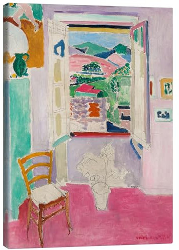 Posterlounge Offenes Fenster, 1911 Leinwandbild von Henri Matisse 50 x 70 cm Rosé Wandbilder Wanddeko