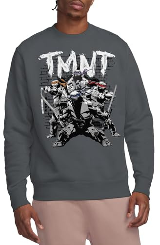 Teenage Mutant Ninja Turtles Tmnt Tmnt Team Crew Sweatshirt, Charcoal, XX-Large