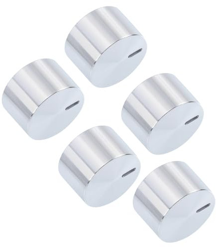 NULYLU 5stücke Aluminiumlegierung Gasherd Brenner Steuerknöpfe Ersatz Drehschalter Für Kochfeld Herd Kompatibel Links Rechts Für Einfache Reparatur Und Passgenauen Austausch