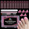 EBANKU 120 PCS Poly Gel Nail Forms for Toes, Pink Long Square Dual Forms for Polygel Pedi Extension Poly Gel Toenails Set with Nail Clips Brush Pe Nail File Reusable Tips Mold for Nail Design