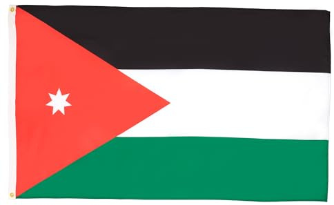 AZ FLAG 2er-Set Flaggen Jordanien 150x90 cm Polyester 100D 2 Ösen