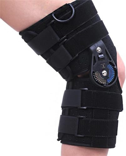 Ginocchiera Ortopedica Rom Incernierata Ginocchiera Ortopedica Regolabile Varo Valgo Stabilizzatore Plantari Plantari Supporti per Le Gambe per Uomo Donna, Acl, Pcl, Lesione del Menisco, S