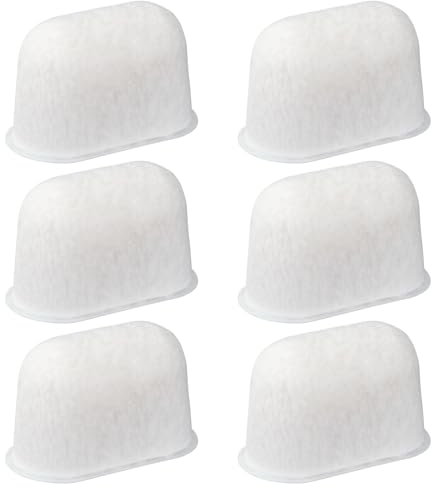 6 Pack Resin Coffee Machine Water Filters Replacement for Breville Espresso Machine BWF100, 870 878 880 860 840 810 450 500, Hard Water Softener & Chlorine Removal
