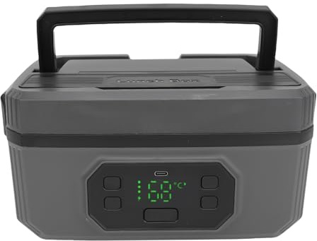 MENDUNER Tragbare Elektrische Lunchbox für Männer ｜ 304 Edelstahl ｜ Schnelle Drahtlose Heizung ｜ Erwachsene Lebensmittelwärmer für Büroauto Arbeitsplätze (1600 ml)