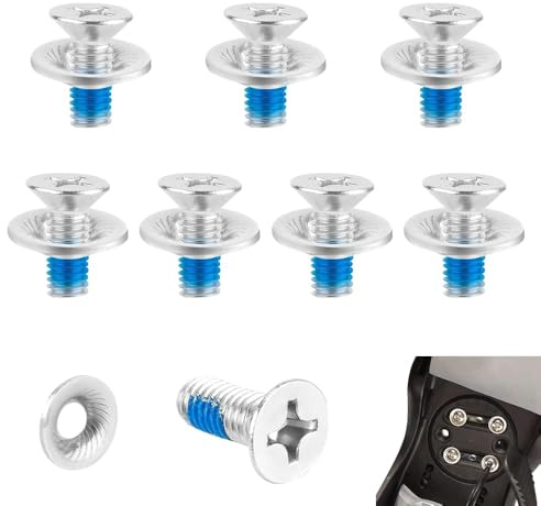 Udbrud Juego de 16 Tornillos de fijación de Snowboard, Tornillo de Cabeza avellanada de Acero Inoxidable M6 x 17 mm, Tornillos Fijaciones Snowboard con Arandelas para Accesorios de Snowboard Deportivo