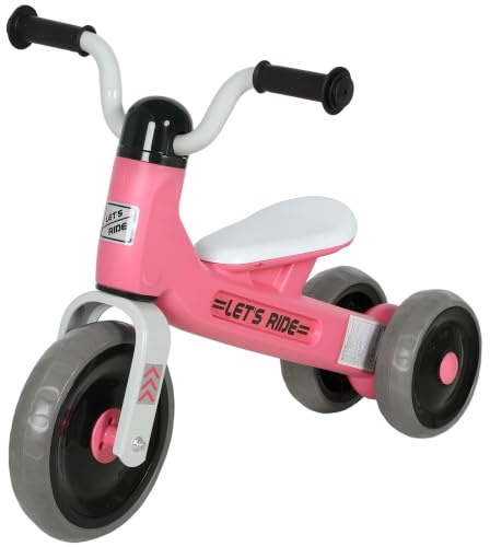 AIYAPLAY Laufrad für Babys, 1-3 Jahre, bis 20 kg, Kinderfahrrad ohne Pedal, 3 leise Räder, sichere und begrenzte Lenkung, für drinnen und draußen, Rosa