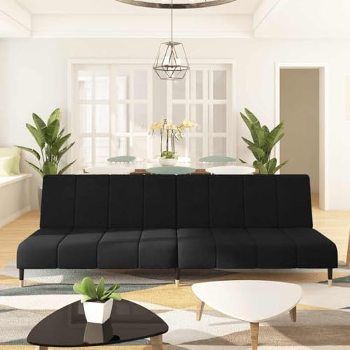 WEMYUFURN Samtschlafsofa 2-Sitzer mit Holzrahmen – Klappbares Gästebett für Wohnzimmer und Büro, Velours Bezug, Tagesbett Funktion, Platzsparendes Sitzmöbel