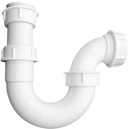 1 Pcs Adjustable Swivel U Traps, 40mm Waste Pipe Fittings for Kitchen and Bathroom Sinks, U Bend Pipe with Durable Construction, Easy to Install, Multi-fit Sink Trap