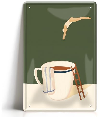 Barista Blechschild Kaffee 20x30cm - Kreative Café Deko Coffee Shop - Originelles Wandschild Geschenk Kaffeeliebhaber