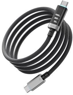 CUKTECH USB C Kabel, 240W 6A Schnellladekabel, Typ C Kabel, langlebiges geflochtenes Kabel mit Digitalanzeige