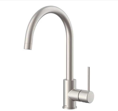Lenz Küchenarmatur LIO in Edelstahl – Hoher und 360° schwenkbarer Auslauf | Spültischarmatur mit 2-Mengen-Funktion, Anti-Fingerabdruck Oberfläche, Keramikkartusche, Höhe 36 cm, 42030011