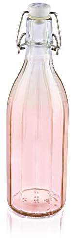 Leifheit Flasche Facette 3er Set 0, 5 L Tender Rose, Einmachflasche mit Bügelverschluss ideal für Selbstgemachtes, Öle und Essig, Likörflasche dekorative Glasflasche, Bügelflasche, glass bottle, rosa