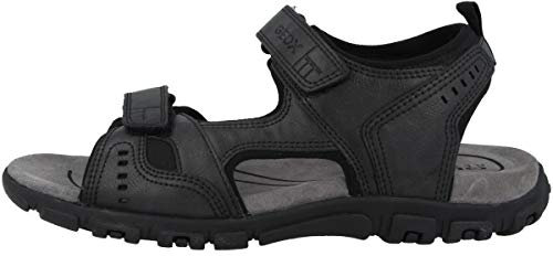 Geox Homme Uomo Sandal Strada A Sandales, Black, 43 EU