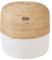 Indoor Pouf zweifarbig Jute beige Baumwolle weiß EPS rund ⌀ 46 cm Boho Dalama