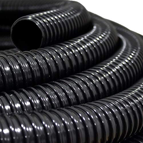 Teichschlauch Spiralschlauch Durch. 38 mm (1 1/2 Zoll) 10 Meter schwarz PVC lichtundurchlässig