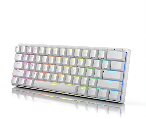 DURGOD Venus 60% RGB RGB Mechanische Gaming-Tastatur | 60% Layout ANSI US Großbritannien | Aluminiumgehäuse | Double Shot PBT Cherry Profile (Cherry Red, Weiß)