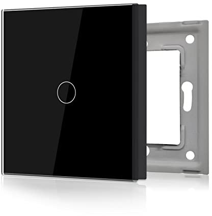 BSEED Touch Wandleuchte Schalter Glascheibe Nur 1 Fach Schwarz 86 * 86mm