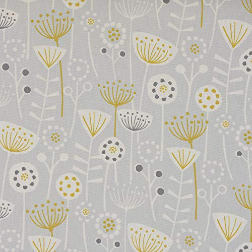 Fryett`s Englischer Dekostoff Baumwollstoff Blumen abstrakt grau 138cm
