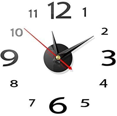 FANDE 2 Pezzi Orologio da Parete 3D, Orologio Da Parete Fai Da Te Orologio da Parete Adesivo Silenzioso DIY Adesivo 3D Stickers Numeri Romani Orologio da Parete Decorazione per Casa, Ufficio, Hotel