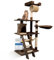 Foxdevil by xonic® Stabiler Kratzbaum für Katzen - Vielseitiger Katzenkratzbaum mit Aussichtsplattform, Hängematte, Kuschelhöhle, Spielkordel, Treppe – 141 cm Hoch – [V1 Braun/Beige]