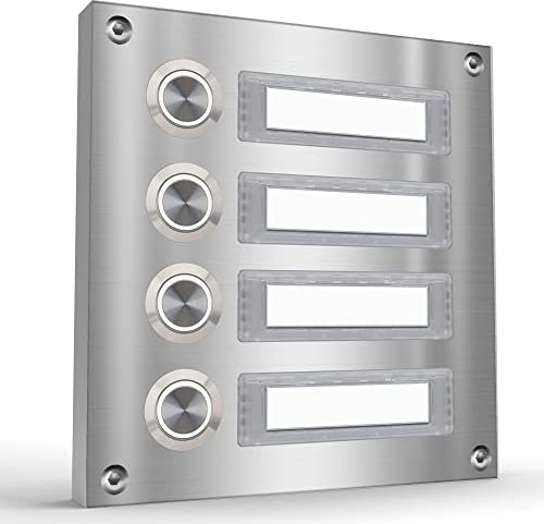 Aufputz Türklingel in 5 Farbtönen Aufputzklingel Mehrfamilien Klingeltableau Mehrfamilienhaus (4-Familien)