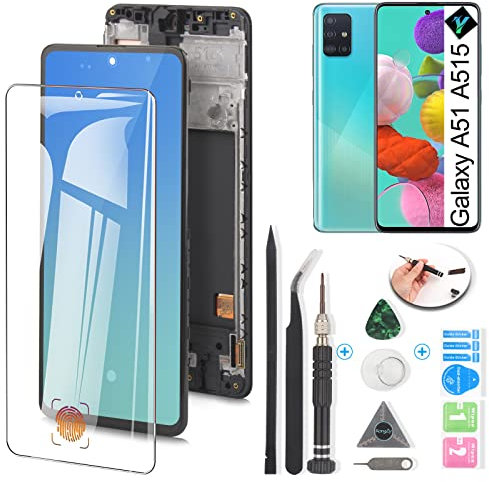 LCD Bildschirm für Samsung Galaxy A51 2019 OLED LCD Display Digitizer Assembly Screen Touch Panel A515U1 A515A SM-A515F/DS SM-A515U mit Fingerabdrucksensor (nicht für A51 5G A516)