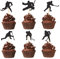 Topoox Hockey-Cupcake-Topper 48 Stück Hockeyspieler Cupcake Picks für Jungen Eishockey Sport Mottoparty Supplies