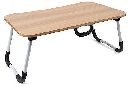 The Secret Home - Bandeja para Desayuno - Color Madera Natural - Mesa Plegable para Portátil - Mesa Pequeña con Patas Plegables para Ordenador, Dormitorio, Salón, Comedor, Cama