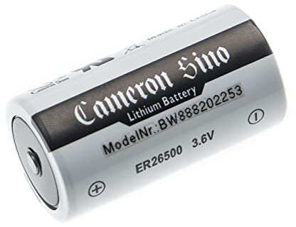 vhbw Lithium ER26500 (Size C) Round Cell Battery - Primary Battery (8500mAh, 3.6V, Li-SOCl2)