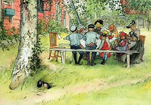 Kunstkarte Carl Larsson Frühstück unter der großen Birke