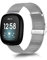 ToVioc Armband Kompatibel mit Fitbit Versa 3 / Fitbit Sense, Mesh Gewebte Edelstahl Metall, Uhrenarmband Ersatzband für Fitbit Sense/Fitbit Versa 3 - Silber