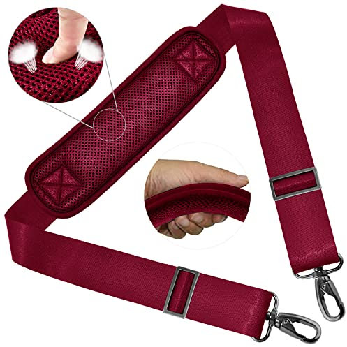 ZINZ 58 Bandoulière Universelle avec Rembourrage Fixe Ultra-épais et Double Boucles d'Équilibrage pour Sac de Voyage,Sac pour Ordinateur Portable, Sac à Bandoulière,Rouge