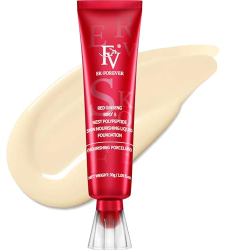 FV Fondotinta Liquido - Coprente, Waterproof, Idratante - Per Pelle Mista, Secca e Normale, Finish Naturale - 30ml, Senza Test Sugli Animali (Nourishing Porcelain for dry skin)