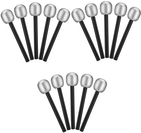 18Pcs Glittered Silver Microphone Pretend Toy Microphone Rock Star Toy Fake Mic Accessory for Karaoke Birthday Theme Party Favors Pretend Toy Microphone