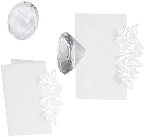 Kartenhalter Sitzplatz 15 Stück Diamant Tischkartenhalter mit 15 STK Schmetterling Tischkärtchen Diamant Tischkartenhalter Menükartenhalter für Hochzeit Tischdeko für Geburtstag Hochzeit
