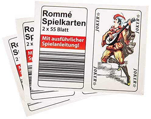 SIDCO Kartenspiel Romme 6 x 55 Spiel Karten Rommekarten Canasta Bridge Skat Poker