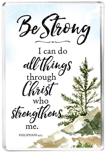 Bible Verse - Religious Christian Quote - Philippians 4:13 - Fridge Magnet - Spiritual Gift