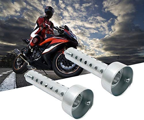 Motorrad Auspuffschalldämpfer 48mm DB Killer Universeller endschalldämpfer | Riloer Universeller Einstellbares Abnehmbares Motorrad Können Schalldämpfer Schalldaffeln für 48mm, Schwanzabgase Silber