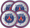 Paris Saint-Germain 4 x Assiette PSG - Micro ondable - Collection Officielle 22 cm