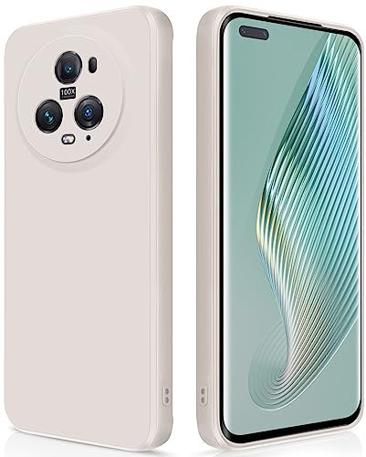 GiiYoon Cover per Honor Magic 5 Pro 5G Custodia in Silicone, Custodia Antiurto Case Sottile in Silicone TPU con Strato Interno in Fibra e Protezione della Fotocamera, Bianco