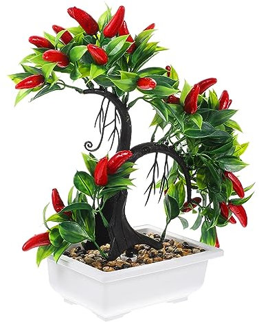MERRYHAPY Künstliche Chili-Ornamente Gefälschte Chilis Aus Kunststoff Lebensechte Deko-Pflanzen Simulierte Chilis Für Büro Und Zuhause Pflegeleichte Kunstpflanzen Für Wohnzimmer Und Geschäft