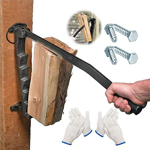 Kcolic Manueller Holzspalter Wandhalterung Brennholzspalter Sicher Anzündspalter Handholzspalter Aus Karbonstahl Mit Abziehbar Griff, Anzündholz Spalten Werkzeug Für Outdoor
