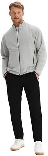 Morgenstern Hausanzug Herren Set Trainingsanzug Freizeitanzug Baumwolle 2-teilig langarm Jacke lange Hose Grau Schwarz XL
