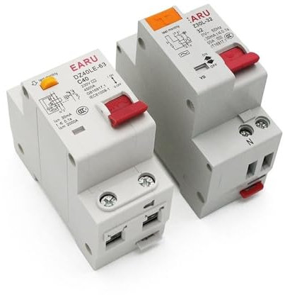 Interruttore Magnetotermico 1 Pz 230V 1P + N Interruttore differenziale corrente con protezione da dispersione di corrente eccessiva e breve RCBO MCB 6-63A Differenziale Riarmo Automatico (Misurare :